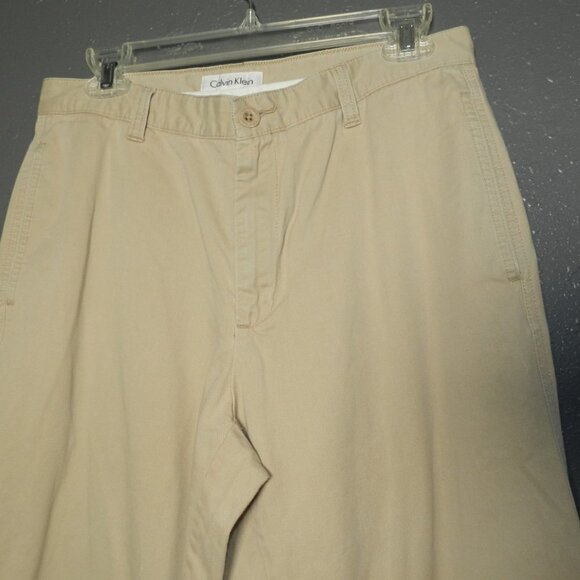 Calvin Klein Mens Lite Khaki Straight Leg Casual Button Close Pants Size 30x30 - Picture 3 of 8